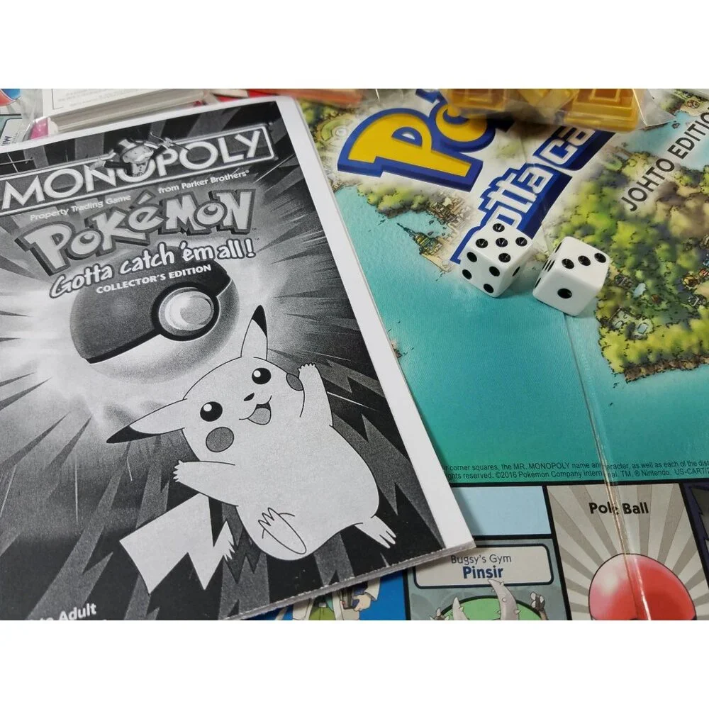Monopoly Pokemon Johto Edition Board Game Complete 2016 Hasbro